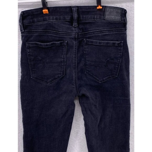 American Eagle Jeans Size 0 Next Level Stretch Hi Rise Jegging Crop Black - Picture 3 of 9